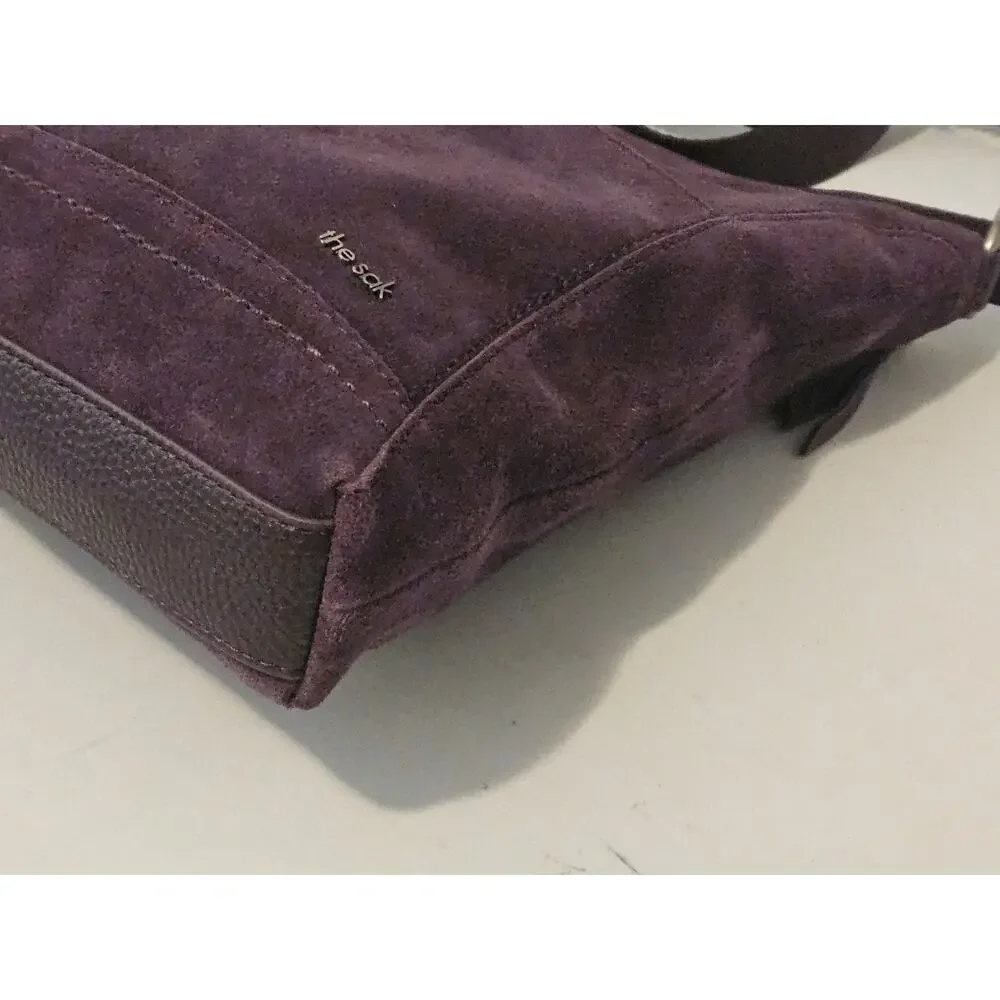 NWOT THE Sak Lucia Suede Leather Crossbody In Aubergine Color 11x12